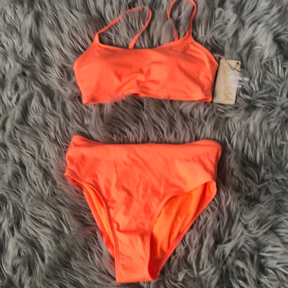 🧡Orange high waisted bikini🧡